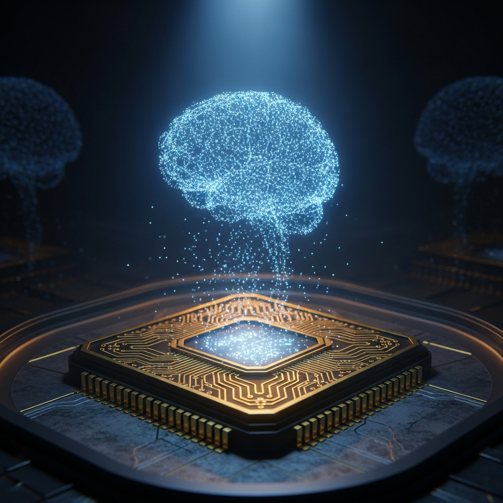 AI Brain merging with quantum chip