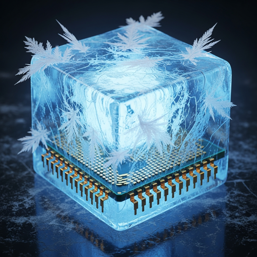 Frozen computer chip